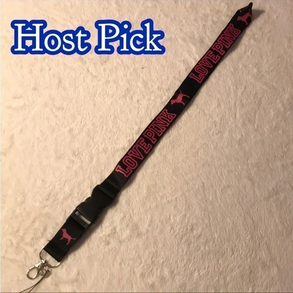 ✅host Pick✅ Black Love Pink Lanyard, NWOT